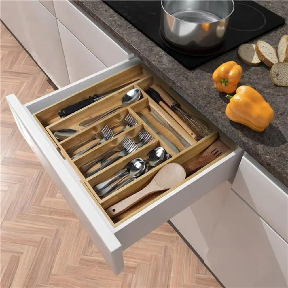 Kitchen Expandable Drawer Organizer, Adjustable Kitchen Drawer Organizer